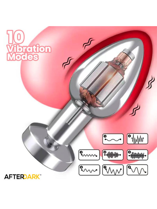 Dimpor Plug Anal Cromado con Vibración USB Magnético Talla M