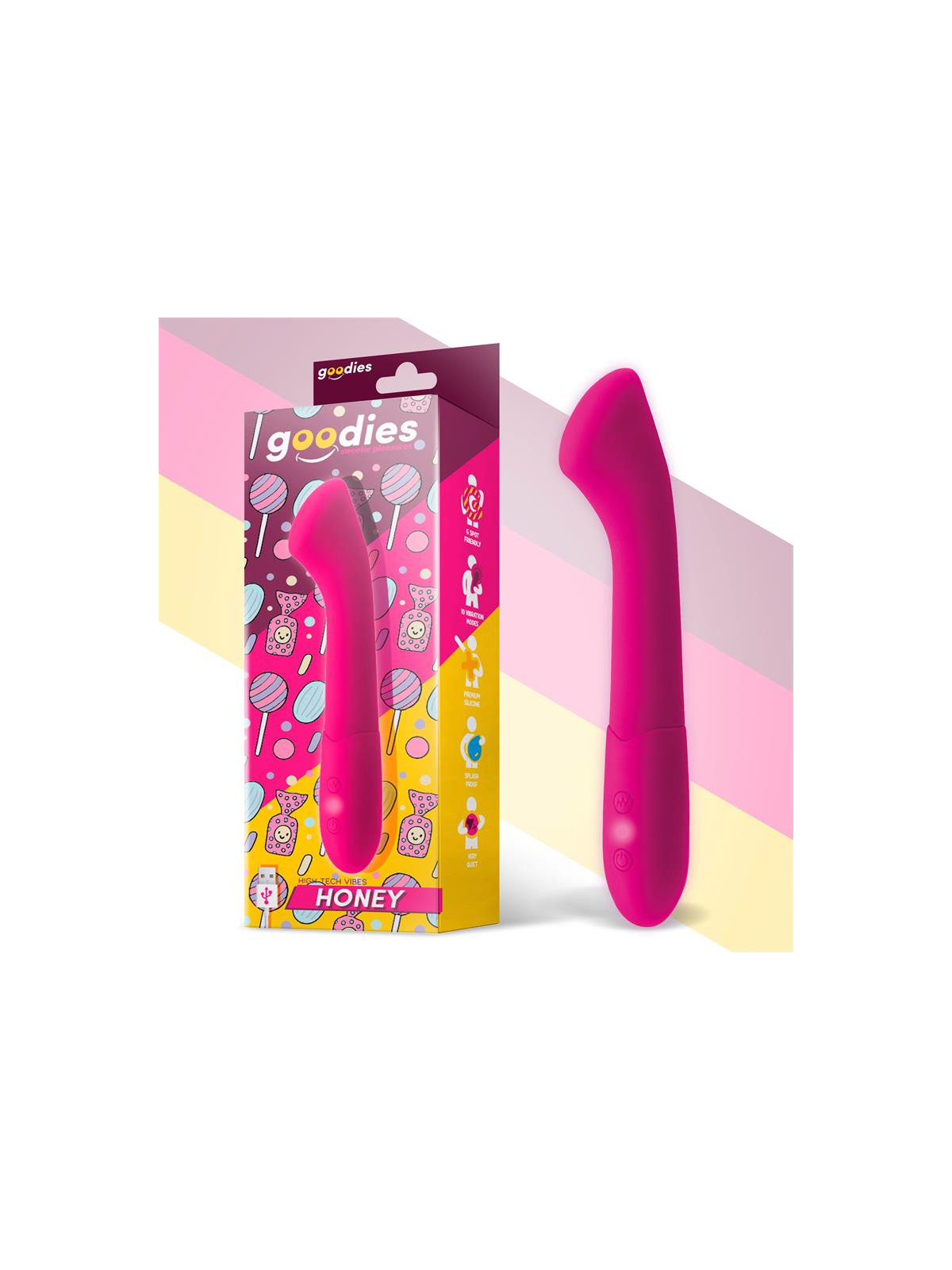 Honey Vibrador Punto G Silicona USB Fuchsia