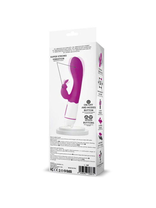 Tonny Vibrador USB Punto G 36 Funciones Silicona Púrpura