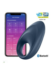 Mighty One Anillo Vibrador con APP Azul