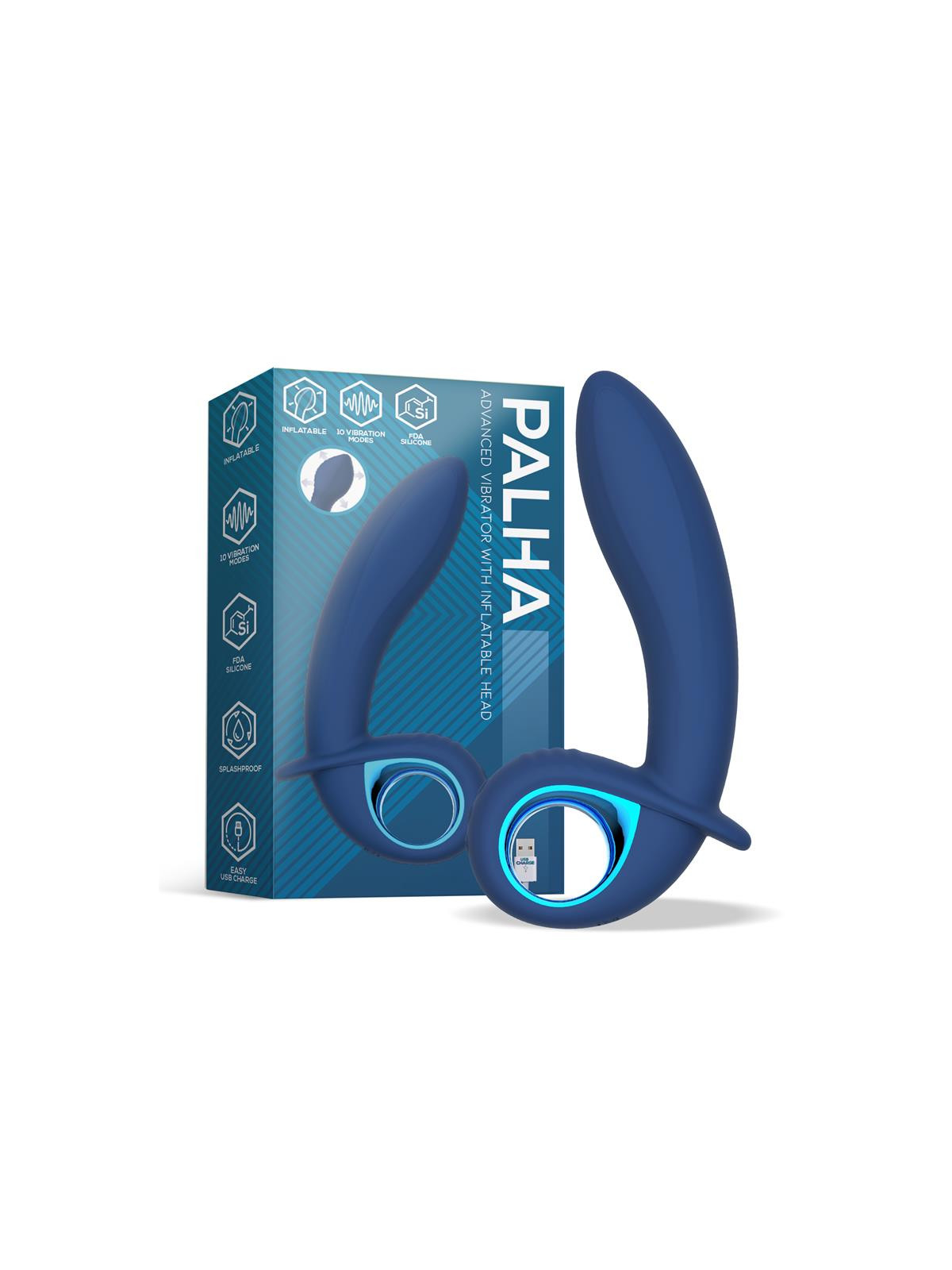 Vibrador Alpha Advanced con Función de Inflado y Vibración USB Silicona