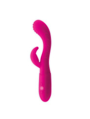 Cakey Vibrador Punto G y Conejito USB Silicona Fuchsia