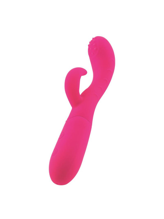 Cakey Vibrador Punto G y Conejito USB Silicona Fuchsia