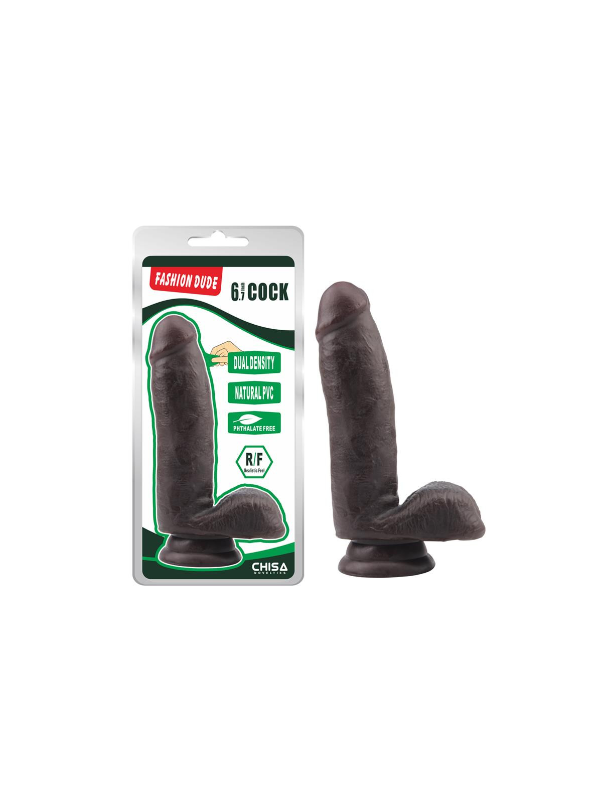 Dildo Dual Density Fashion Dude 17 x 3.6 cm Marron