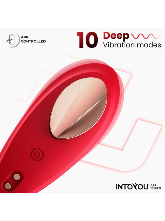 Vibrador de Braguita con APP Silicona Rojo