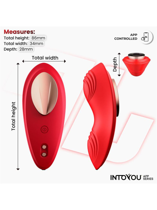 Vibrador de Braguita con APP Silicona Rojo