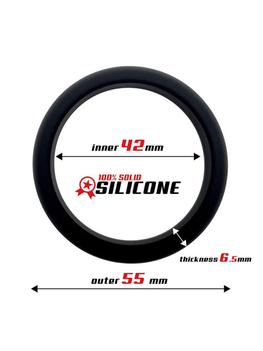 Anillo para el Pene Silicona Sólida 4.2 cm Negro