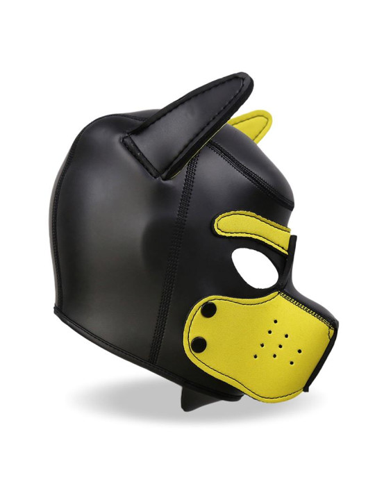 Hound Máscara de Perro Neopreno Hocico Extraíble Negro/Amarillo Talla Única