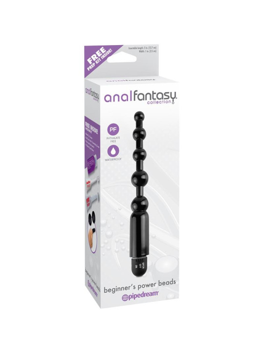 Cadena Anal Power Beads para Principiantes - Color Negro