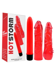 Kit Dildo y Vibrador Hers Dildo Kit Rojo