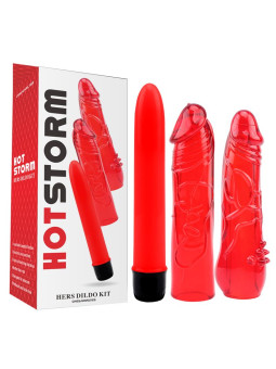 Kit Dildo y Vibrador Hers Dildo Kit Rojo