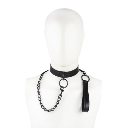 Collar con Correa Negro