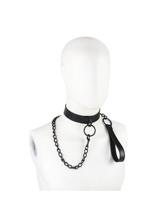 Collar con Correa Negro