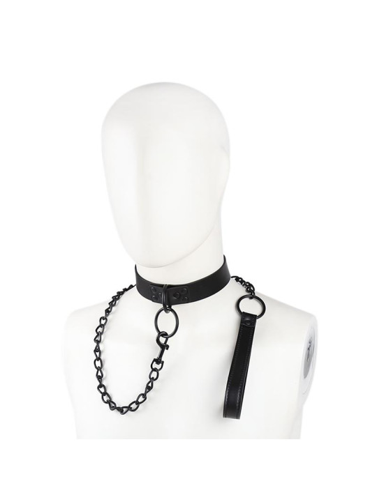 Collar con Correa Negro