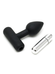 Rimba Latex Play Plug Anal con Bala Vibradora Color Negro