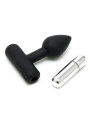 Rimba Latex Play Plug Anal con Bala Vibradora Color Negro