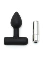 Rimba Latex Play Plug Anal con Bala Vibradora Color Negro