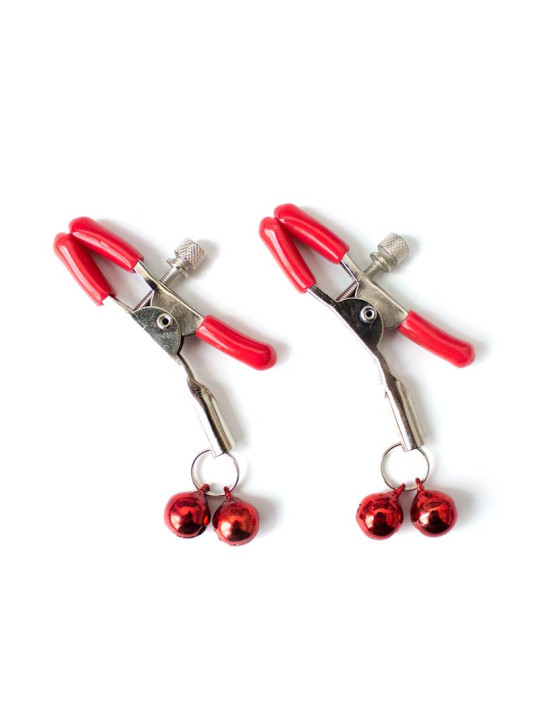 Pinzas para Pezones con Cascabeles Metal Rojo