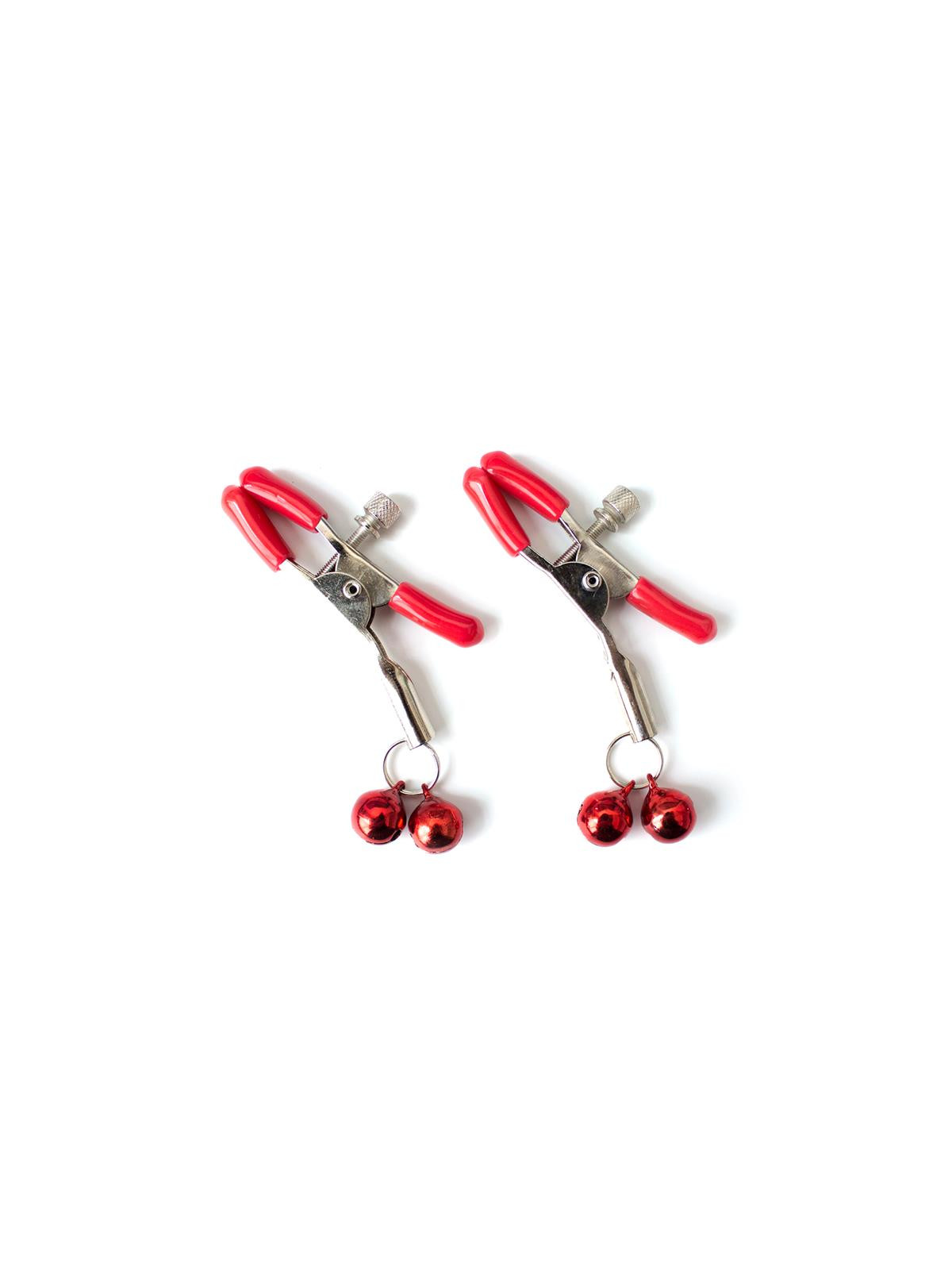 Pinzas para Pezones con Cascabeles Metal Rojo