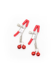 Pinzas para Pezones con Cascabeles Metal Rojo