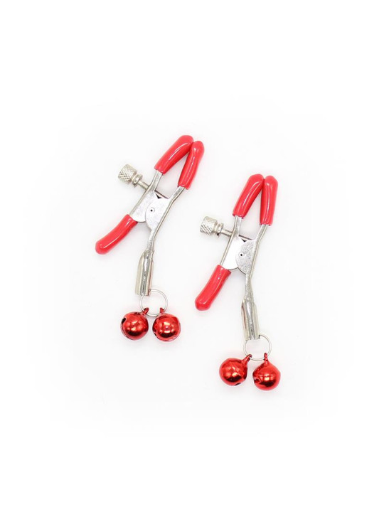 Pinzas para Pezones con Cascabeles Metal Rojo