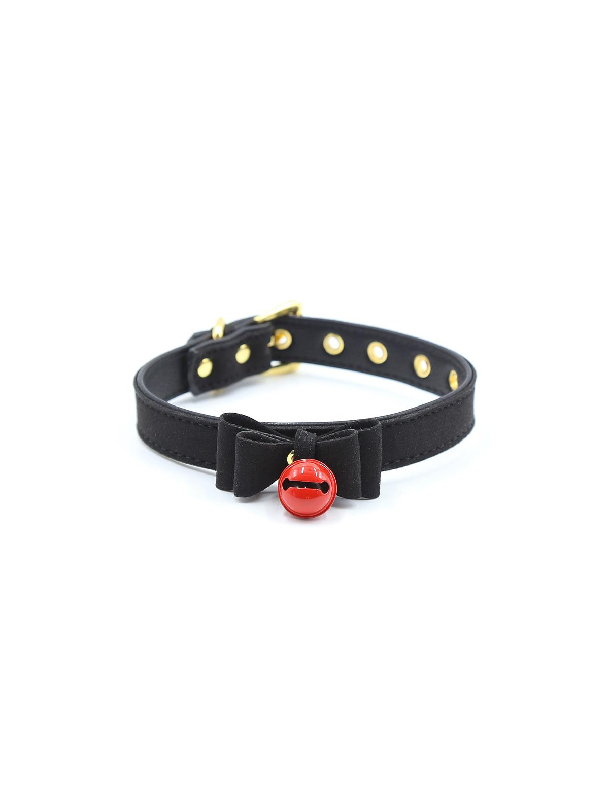 Collar con Lazo y Cascabel 44 cm Negro/Rojo