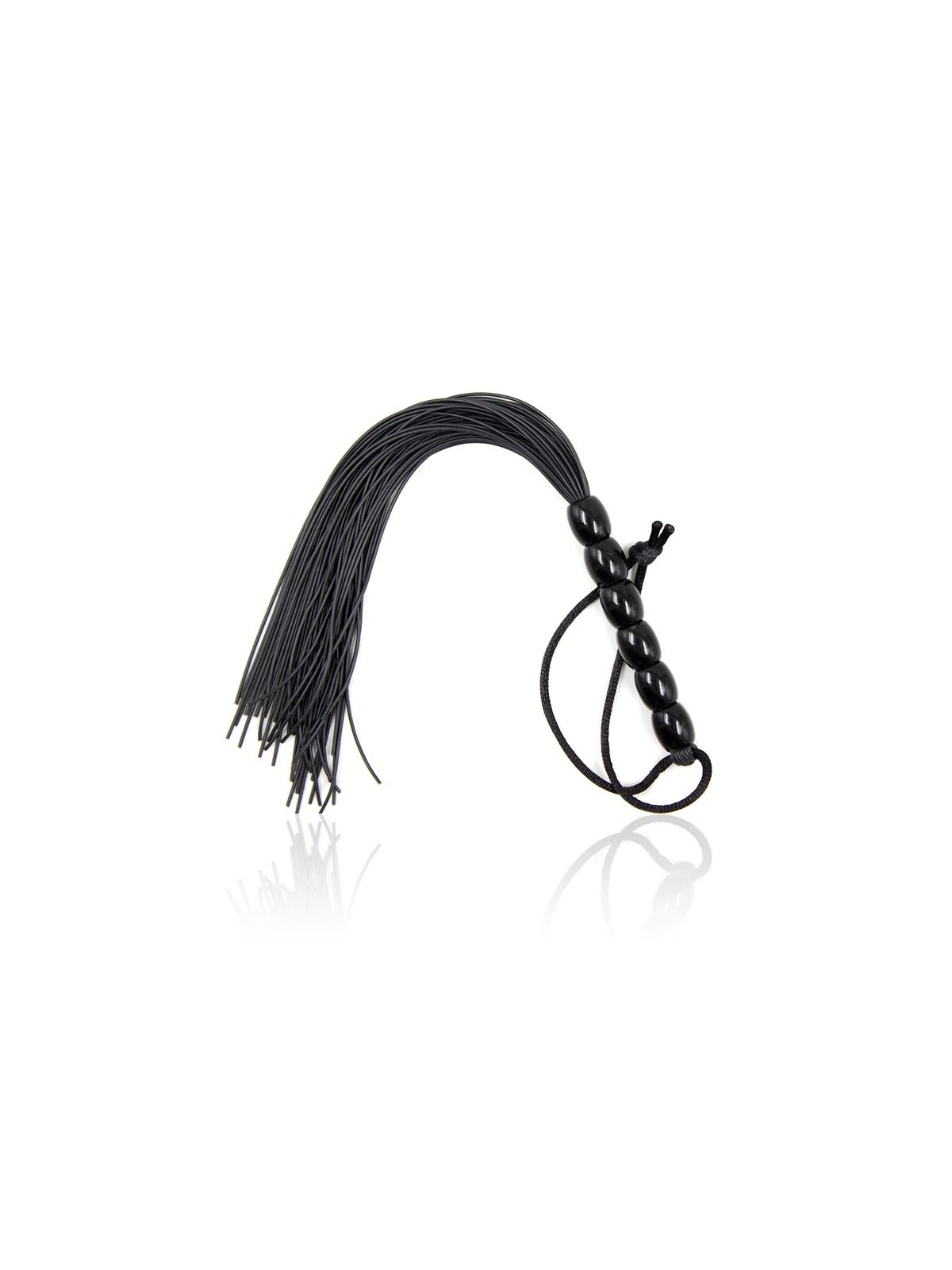 Flogger de Silicona con Mango con 6 Bolas 26 cm Negro