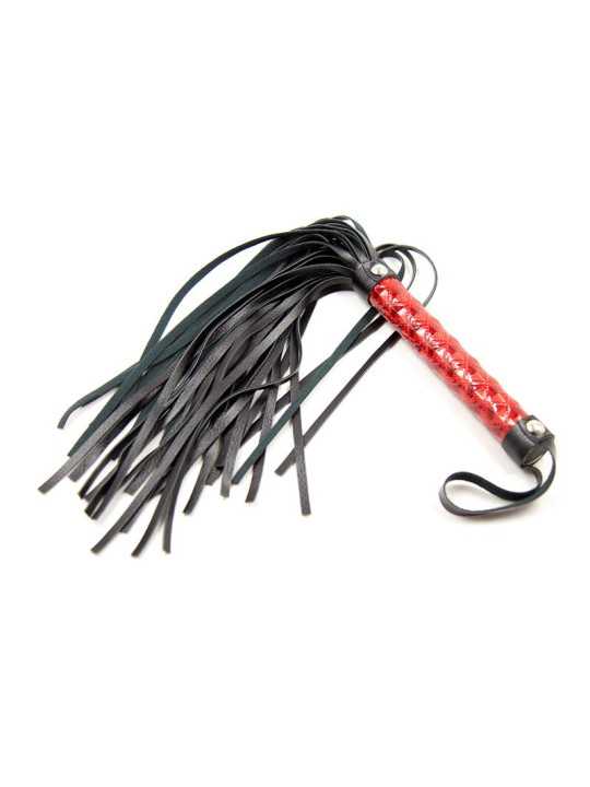 Flogger Patron de Diamante y Mango de Metal 39 cm Rojo