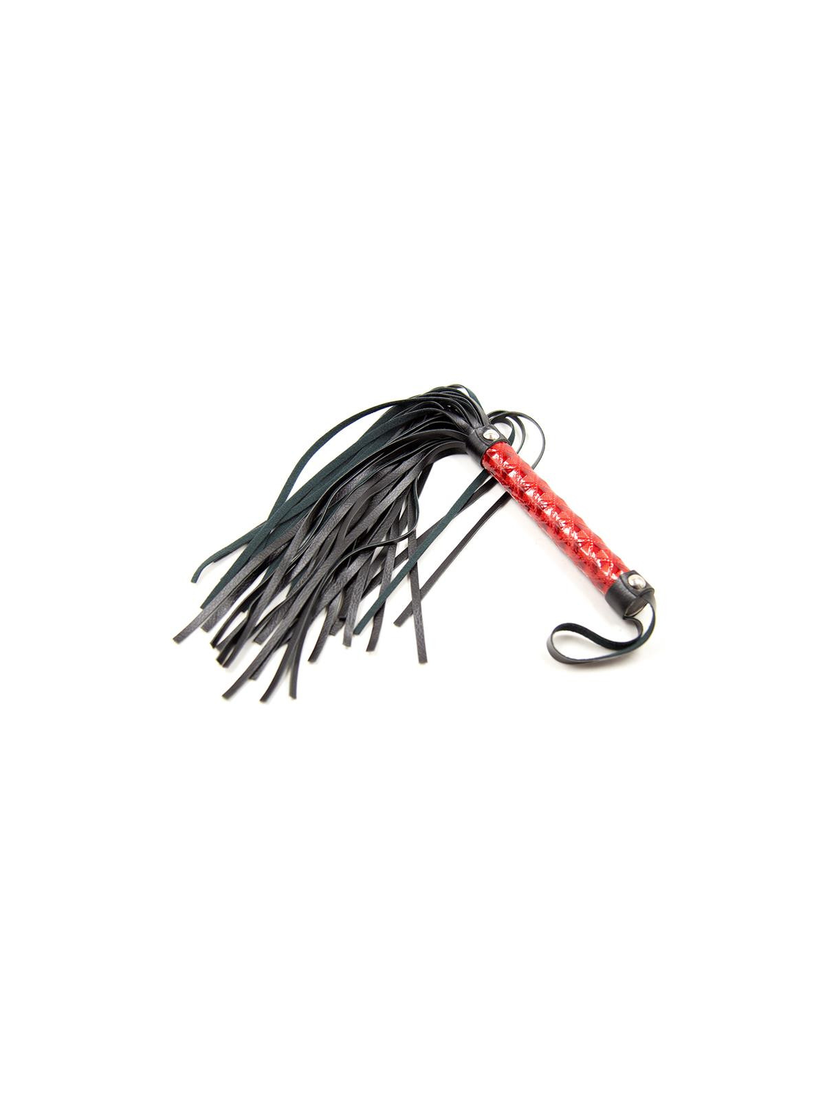 Flogger Patron de Diamante y Mango de Metal 39 cm Rojo