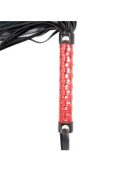 Flogger Patron de Diamante y Mango de Metal 39 cm Rojo