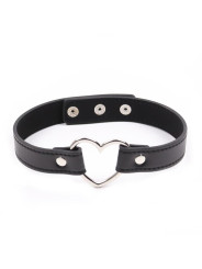 Collar con Aro en Forma de Corazón Ajustable 41,5 cm Negro