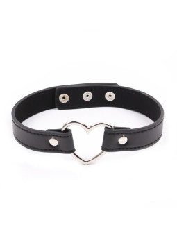 Collar con Aro en Forma de Corazón Ajustable 41,5 cm Negro