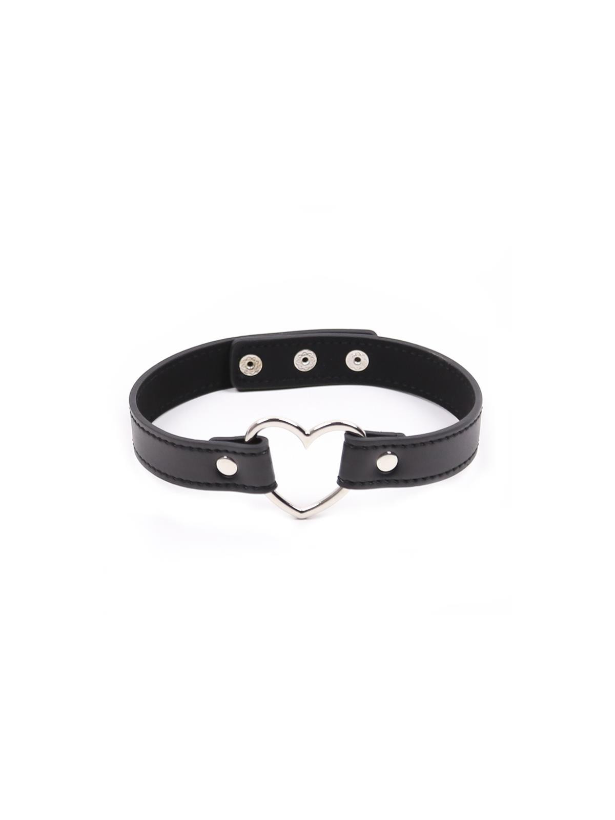 Collar con Aro en Forma de Corazón Ajustable 41,5 cm Negro