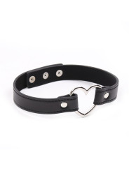 Collar con Aro en Forma de Corazón Ajustable 41,5 cm Negro