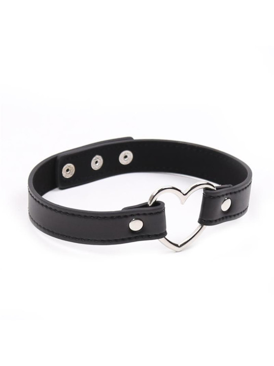 Collar con Aro en Forma de Corazón Ajustable 41,5 cm Negro