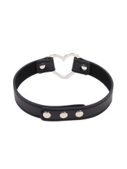 Collar con Aro en Forma de Corazón Ajustable 41,5 cm Negro