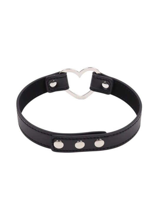 Collar con Aro en Forma de Corazón Ajustable 41,5 cm Negro