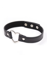 Collar con Aro en Forma de Corazón Ajustable 41,5 cm Negro