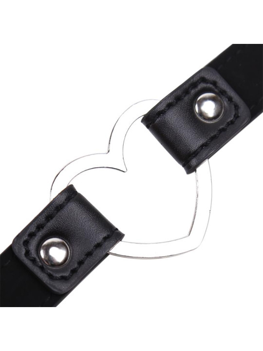 Collar con Aro en Forma de Corazón Ajustable 41,5 cm Negro