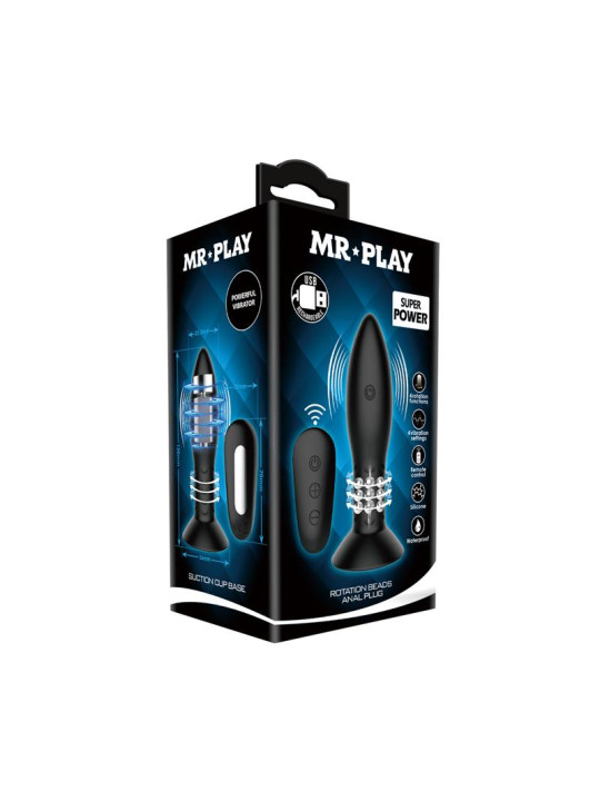 Plug Anal Inflable con Vibración y Rotación Control Remoto Mr. Play