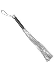 Flogger Cuero Sintético Plateado y Negro