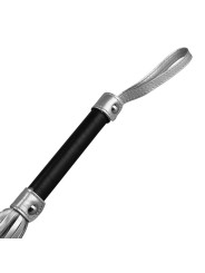 Flogger Cuero Sintético Plateado y Negro