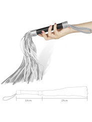 Flogger Cuero Sintético Plateado y Negro