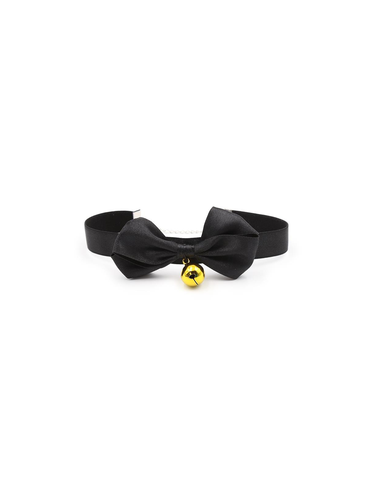 Collar con Lazo y Cascabel 36 cm Negro L