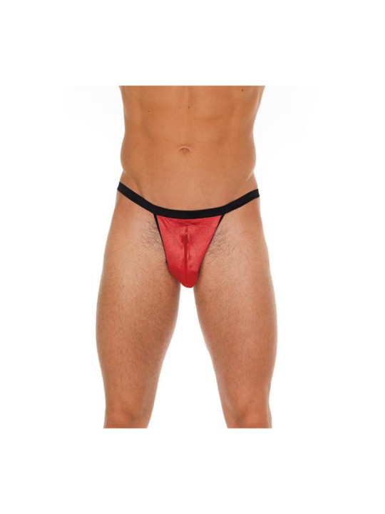 Tanga con Cremallera Rojo y Negro Talla Única