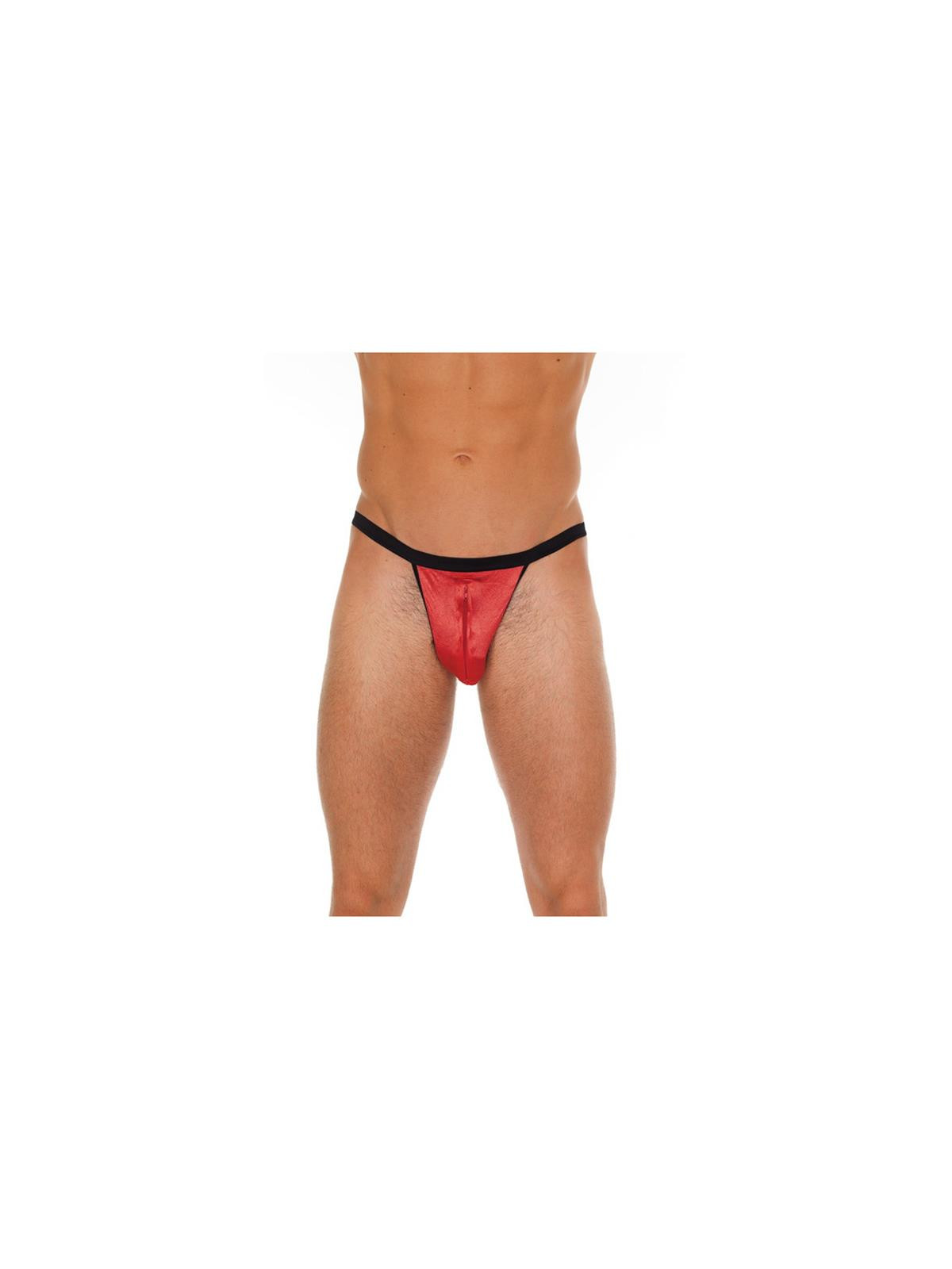 Tanga con Cremallera Rojo y Negro Talla Única