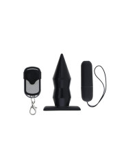 Plug Anal con Vibración y Control Remoto Negro