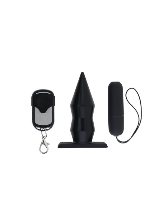 Plug Anal con Vibración y Control Remoto Negro