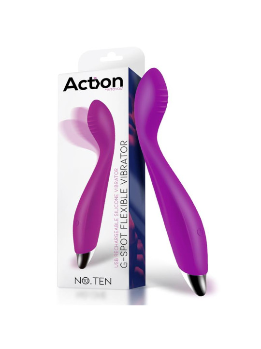 No. Ten Vibrador Hiper-Flexible Punto-G USB Magnético Silicona