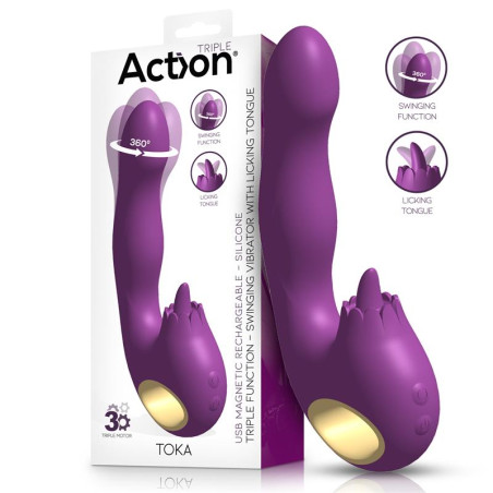 Toka Vibrador con Oscilación 360 Grados y Lengua Estimuladora